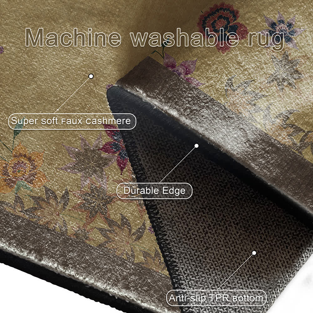 Floral Maple Leaf Anti-slip Indoor Outdoor Rug - image 7