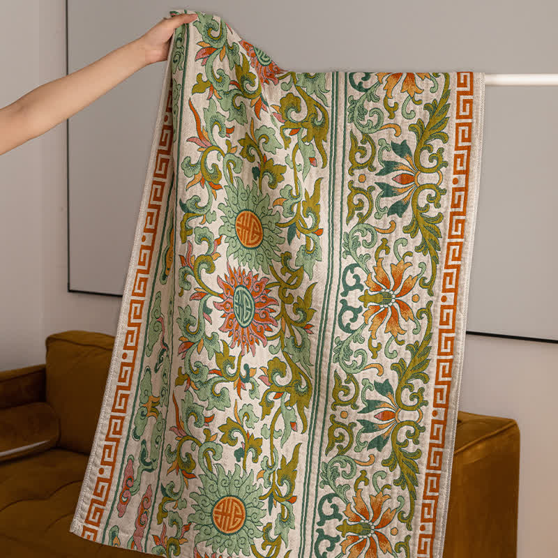 Retro Floral Pure Cotton Gauze Absorbent Bath Towel
