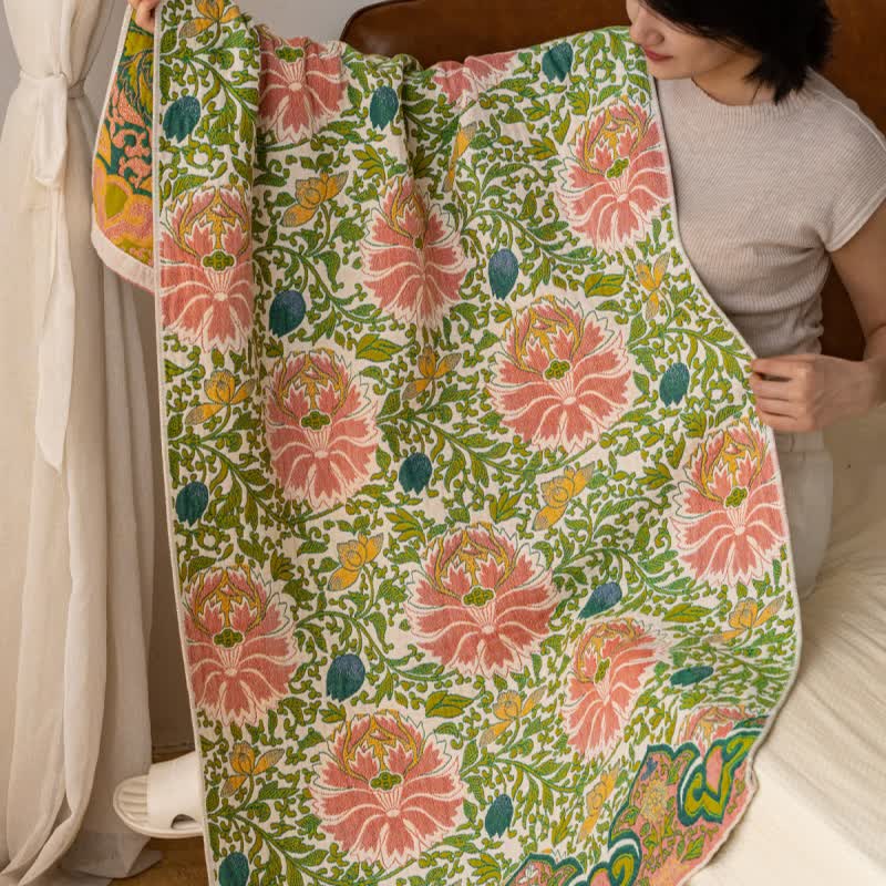 Pastoral Floral Pure Cotton Gauze Absorbent Bath Towel
