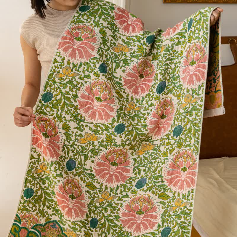 Pastoral Floral Pure Cotton Gauze Absorbent Bath Towel