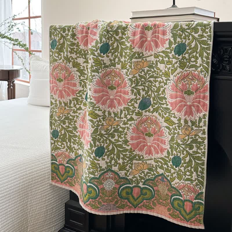Pastoral Floral Pure Cotton Gauze Absorbent Bath Towel
