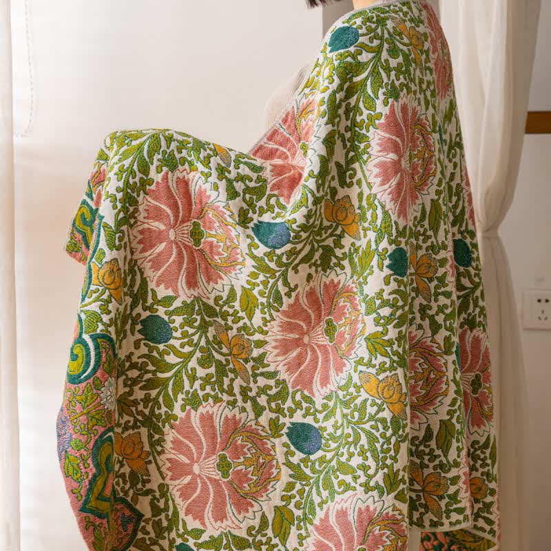 Pastoral Floral Pure Cotton Gauze Absorbent Bath Towel