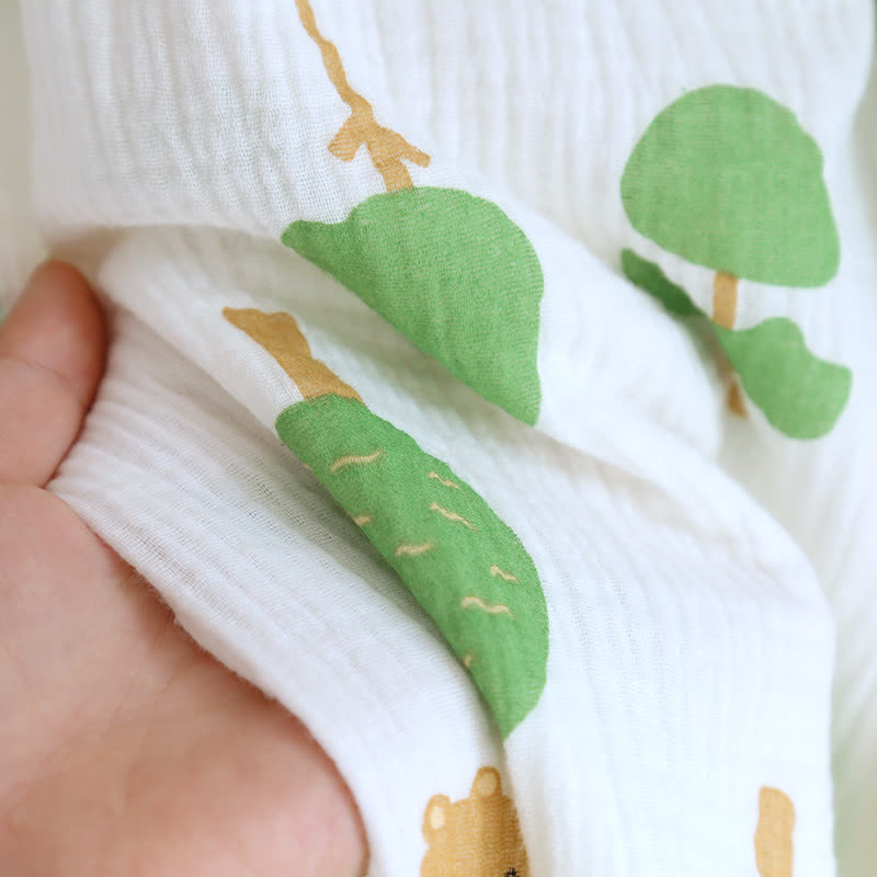 Tree Bear Print Cotton Gauze Pajama Set