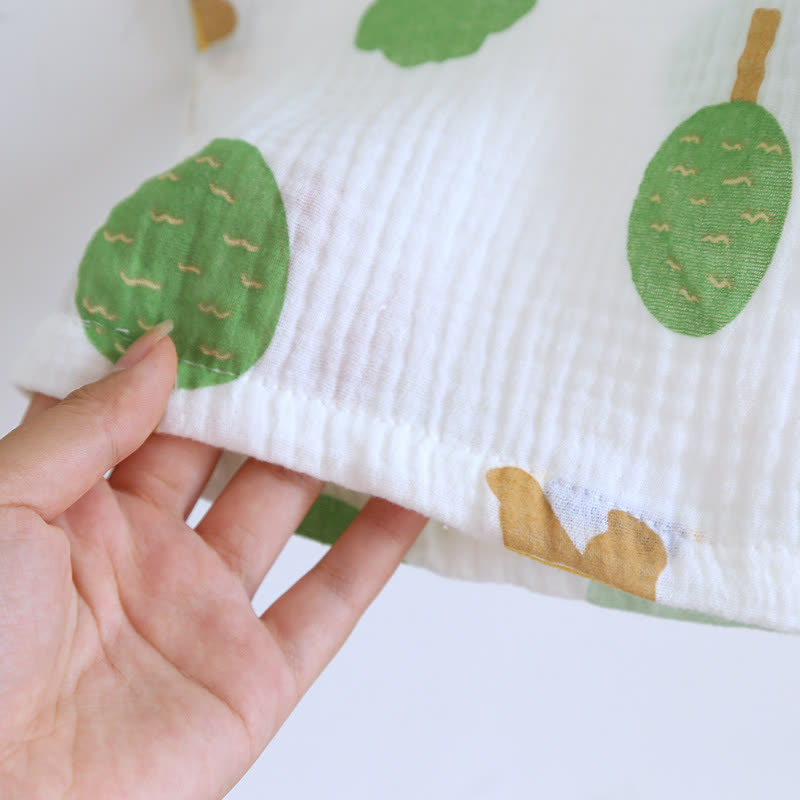 Tree Bear Print Cotton Gauze Pajama Set