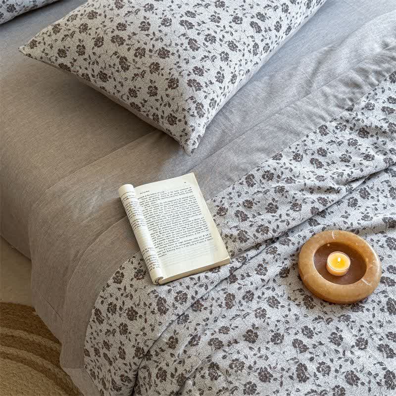 Rustic Floral Cotton Yarn-dyed Jacquard Summer Quilt