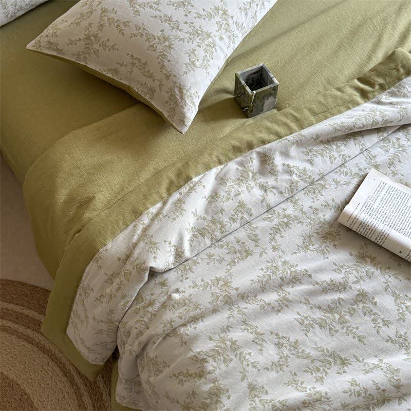 Branch Leaf Cotton Yarn-dyed Jacquard Summer Quilt