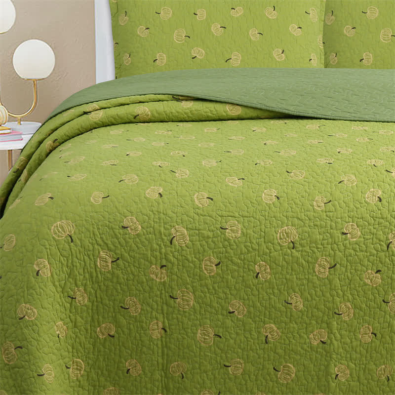 Fresh Orange Print Cotton Quilt