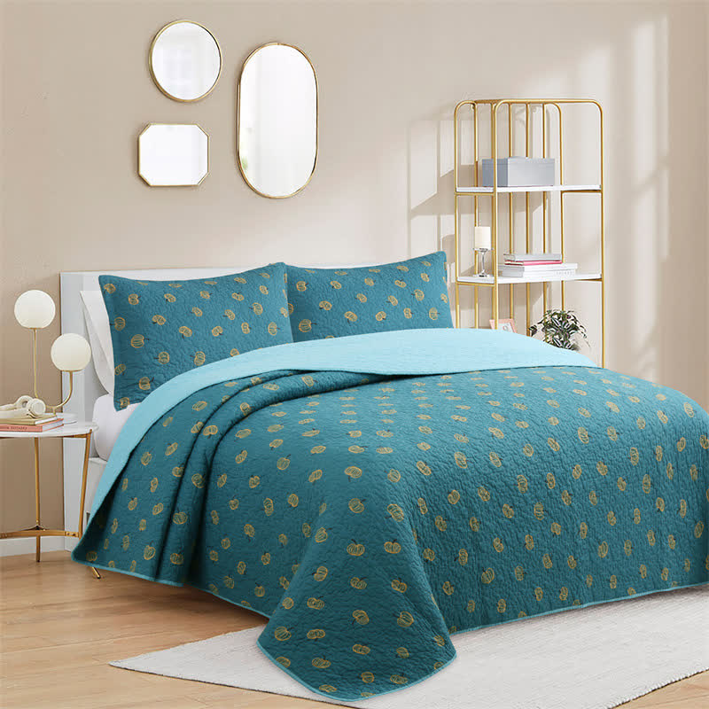 Fresh Orange Print Cotton Quilt