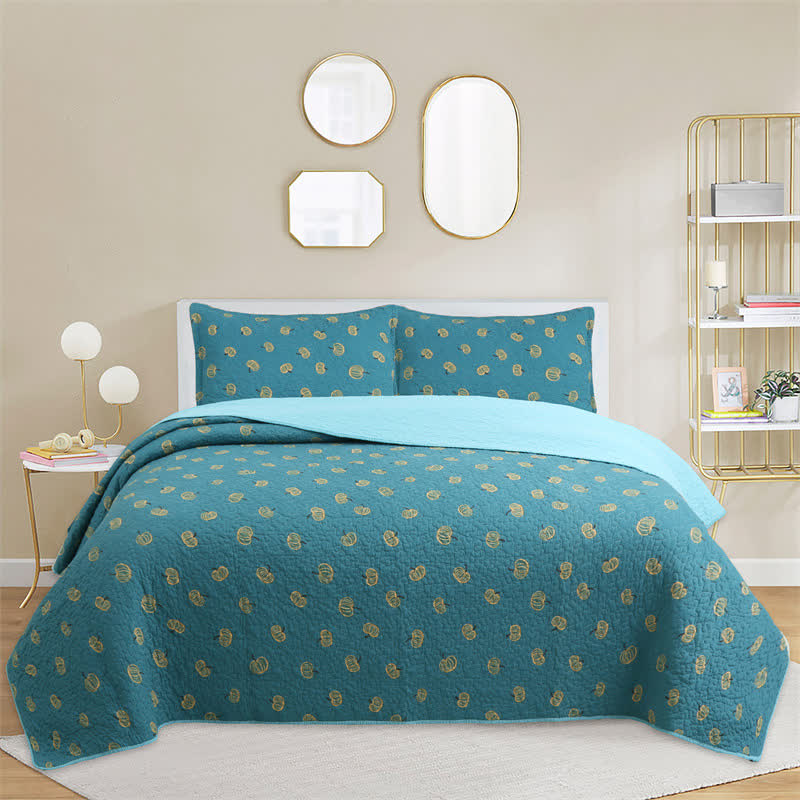 Fresh Orange Print Cotton Quilt