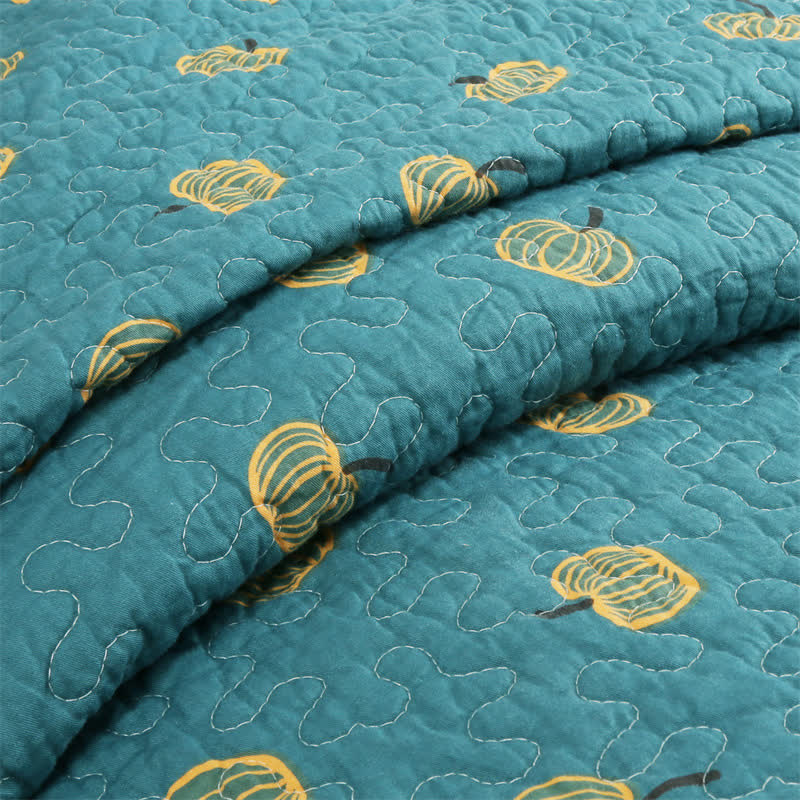 Fresh Orange Print Cotton Quilt