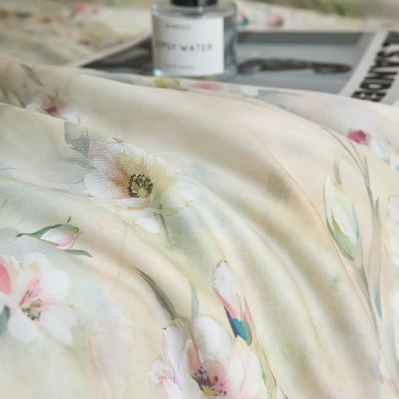 Luxurious Floral Lyocell Fiber Summer Silky Quilt
