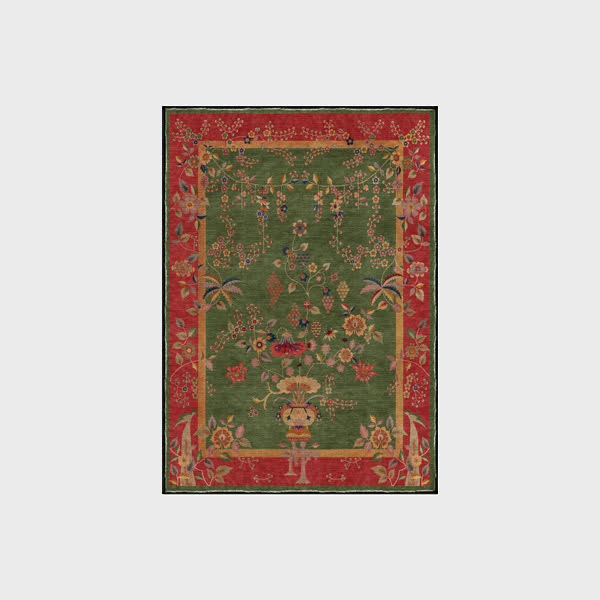 Retro Floral Foldable Anti-slip Area Rug