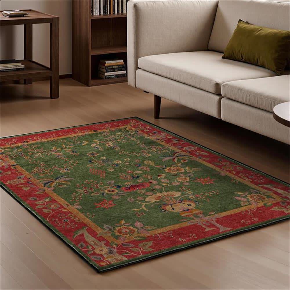 Retro Floral Foldable Anti-slip Area Rug