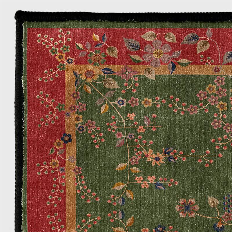 Retro Floral Foldable Anti-slip Area Rug