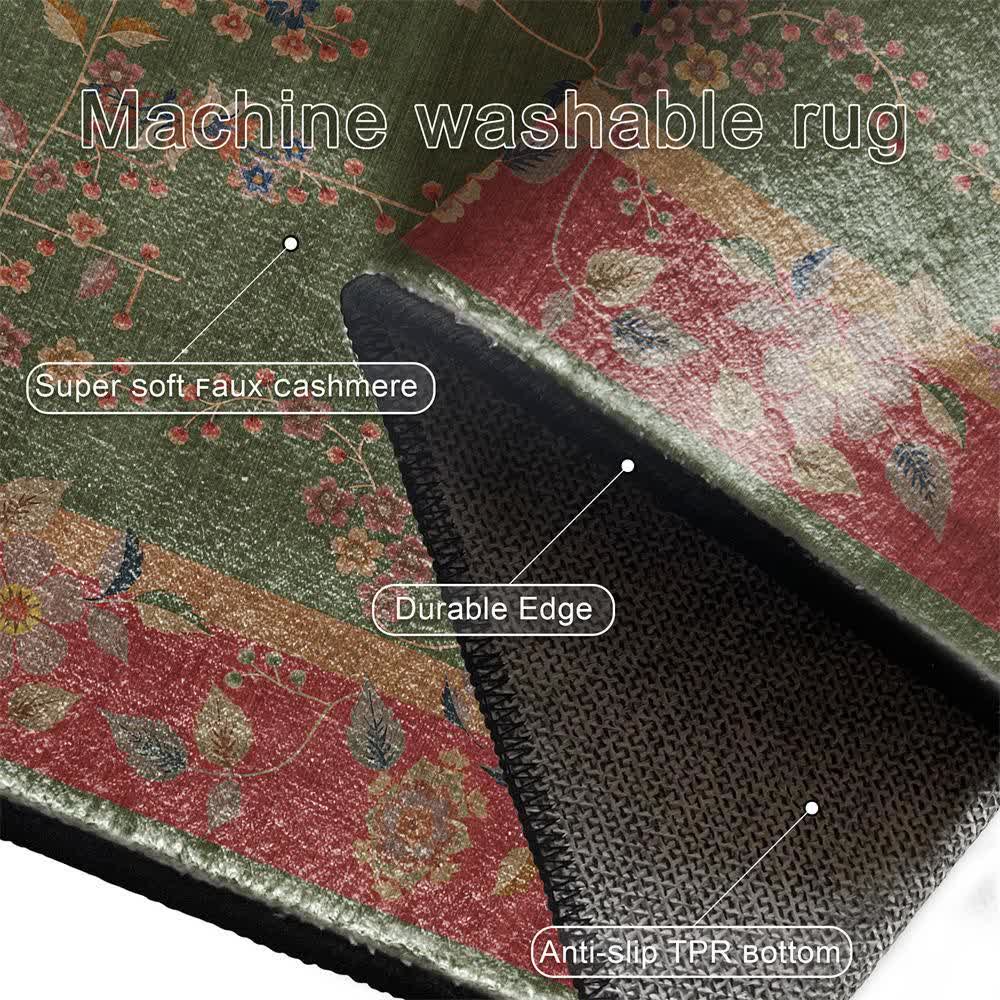 Retro Floral Foldable Anti-slip Area Rug