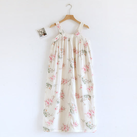 Floral Bamboo Fiber Sleeveless Nightdress