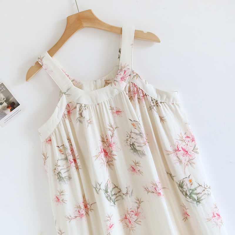 Floral Bamboo Fiber Sleeveless Nightdress