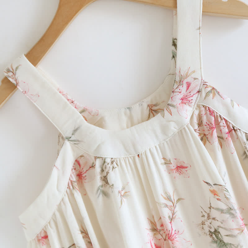 Floral Bamboo Fiber Sleeveless Nightdress