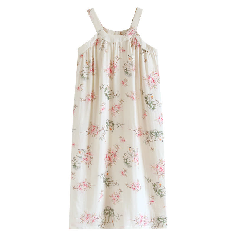 Floral Bamboo Fiber Sleeveless Nightdress