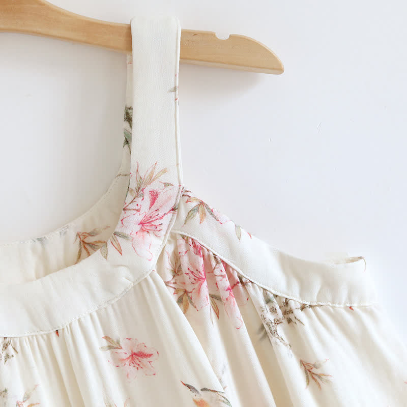 Floral Bamboo Fiber Sleeveless Nightdress