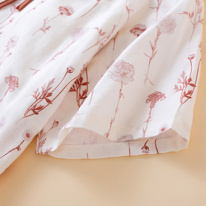 Floral Cotton Gauze Padded Nightdress