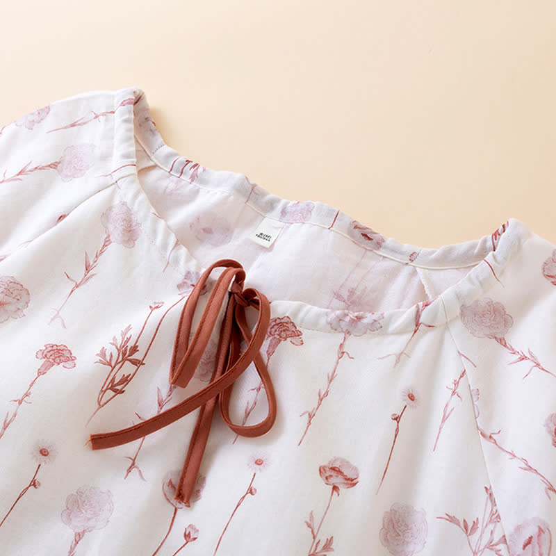 Floral Cotton Gauze Padded Nightdress