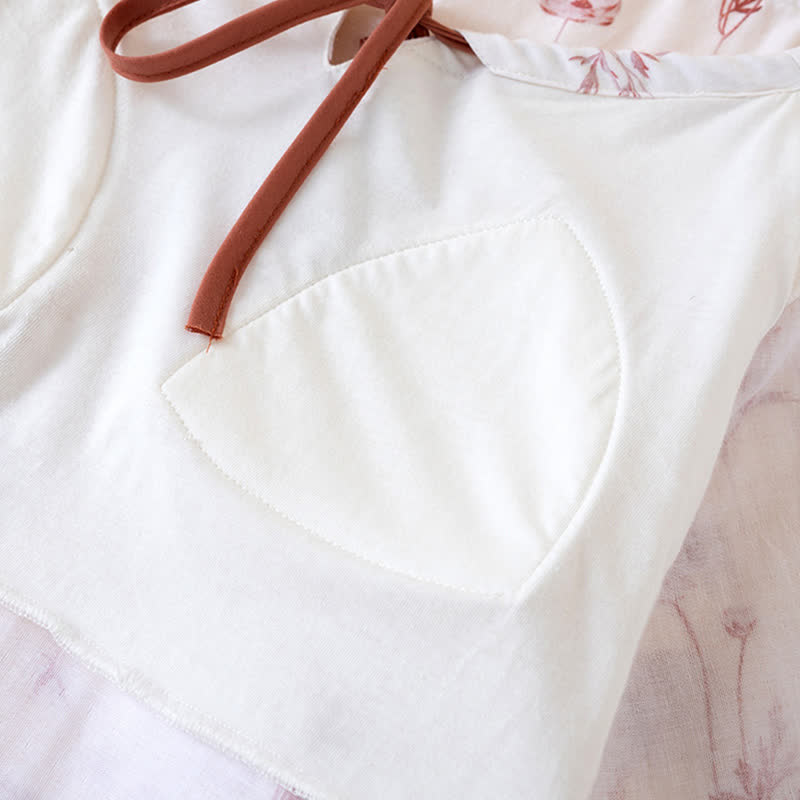 Floral Cotton Gauze Padded Nightdress