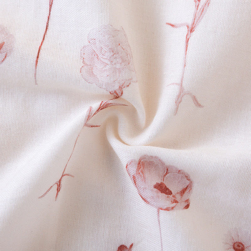 Floral Cotton Gauze Padded Nightdress