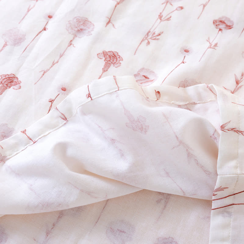 Floral Cotton Gauze Padded Nightdress