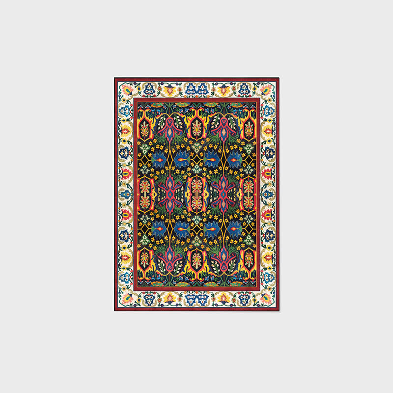 Colorful Bohemia Floral Indoor Outdoor Rug