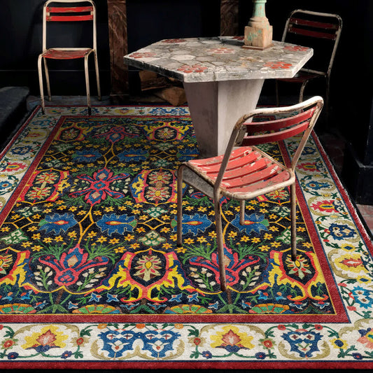 Colorful Bohemia Floral Indoor Outdoor Rug