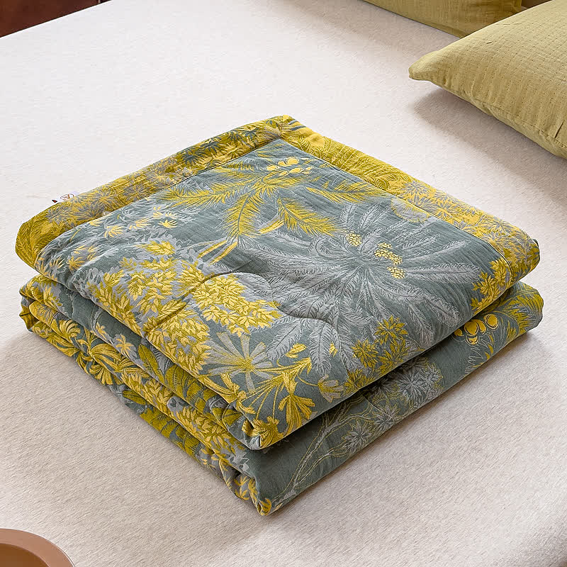 Vintage Tropical Pure Cotton Double-layer Gauze Summer Quilt