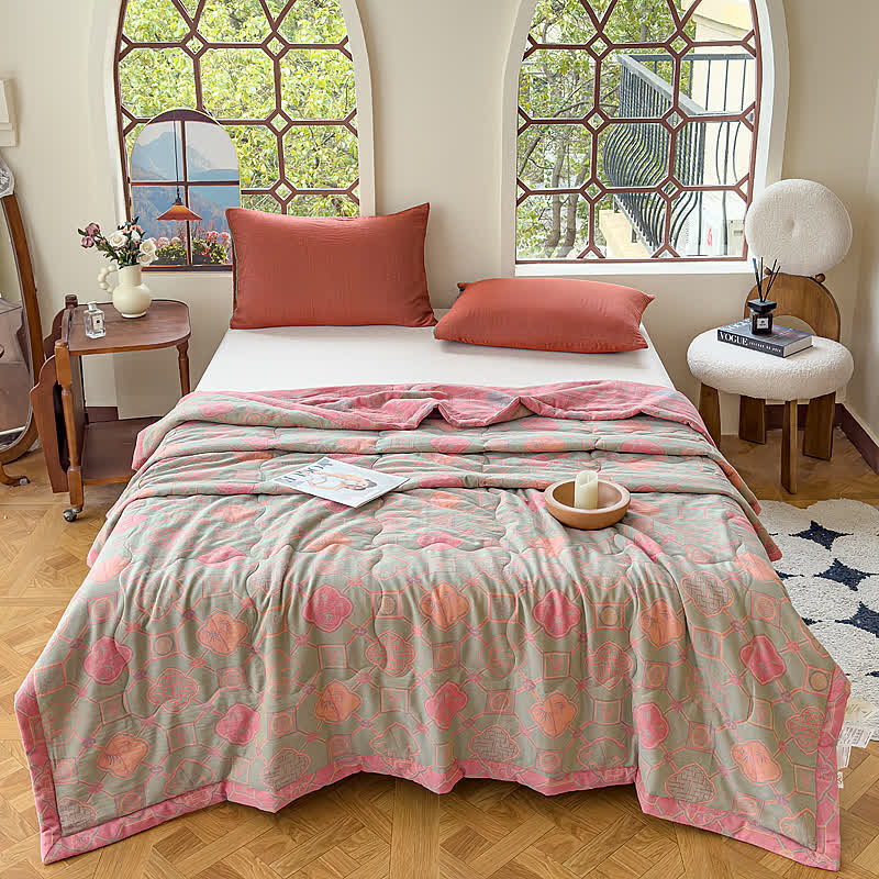 Retro Bamboo Pure Cotton Double-layer Gauze Summer Quilt