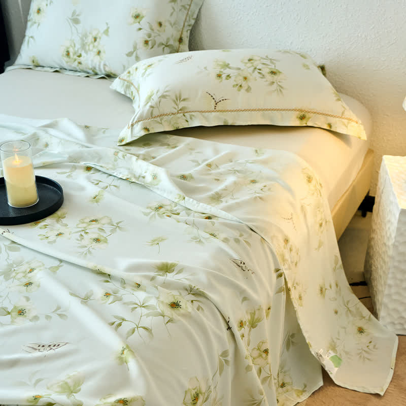 Butterfly Floral Silky Soft Summer Coverlet