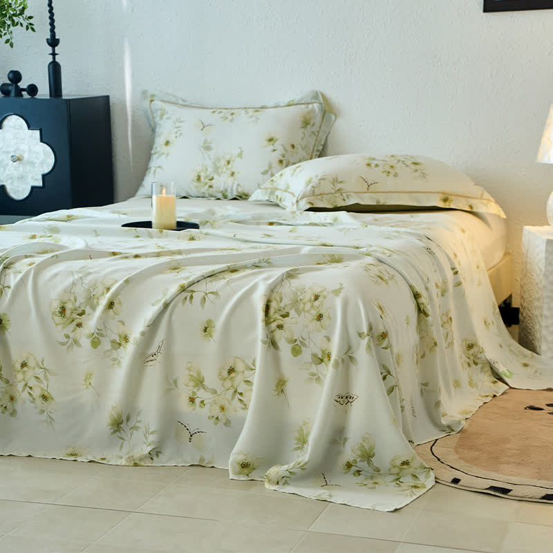 Butterfly Floral Silky Soft Summer Coverlet
