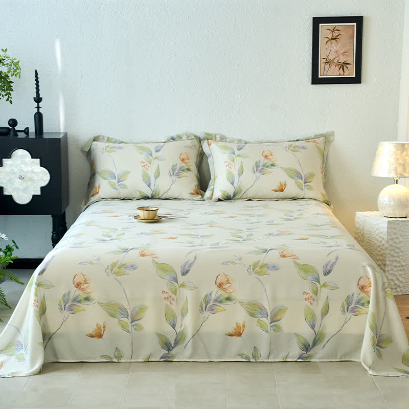 Muted Floral Silky Soft Summer Coverlet
