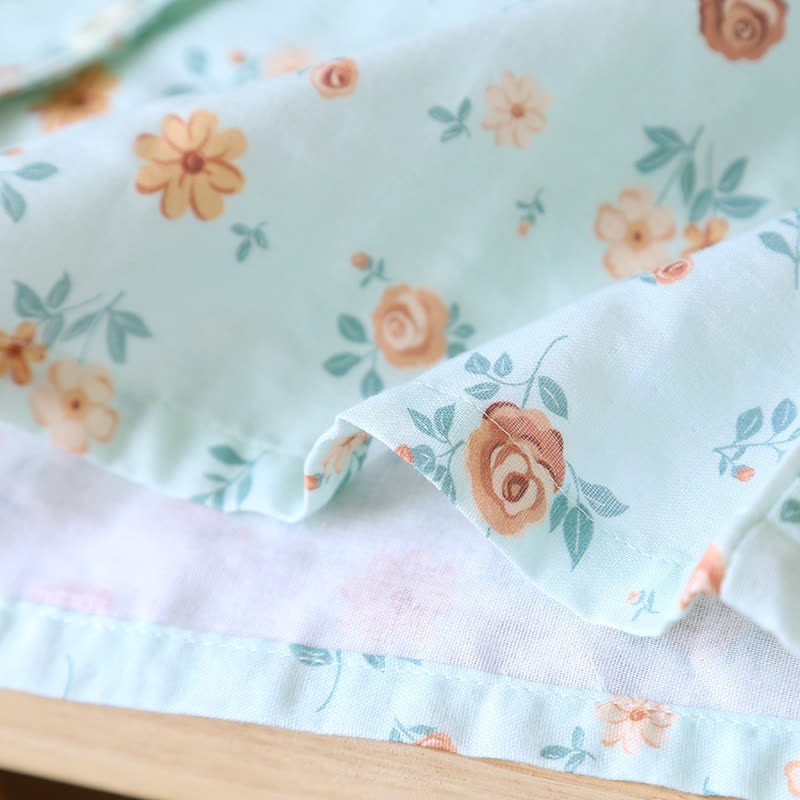 Rustic Floral Cotton Double Gauze Pajama Set