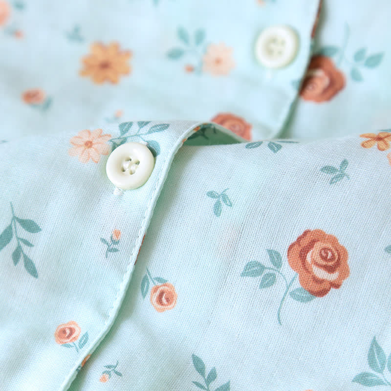 Rustic Floral Cotton Double Gauze Pajama Set
