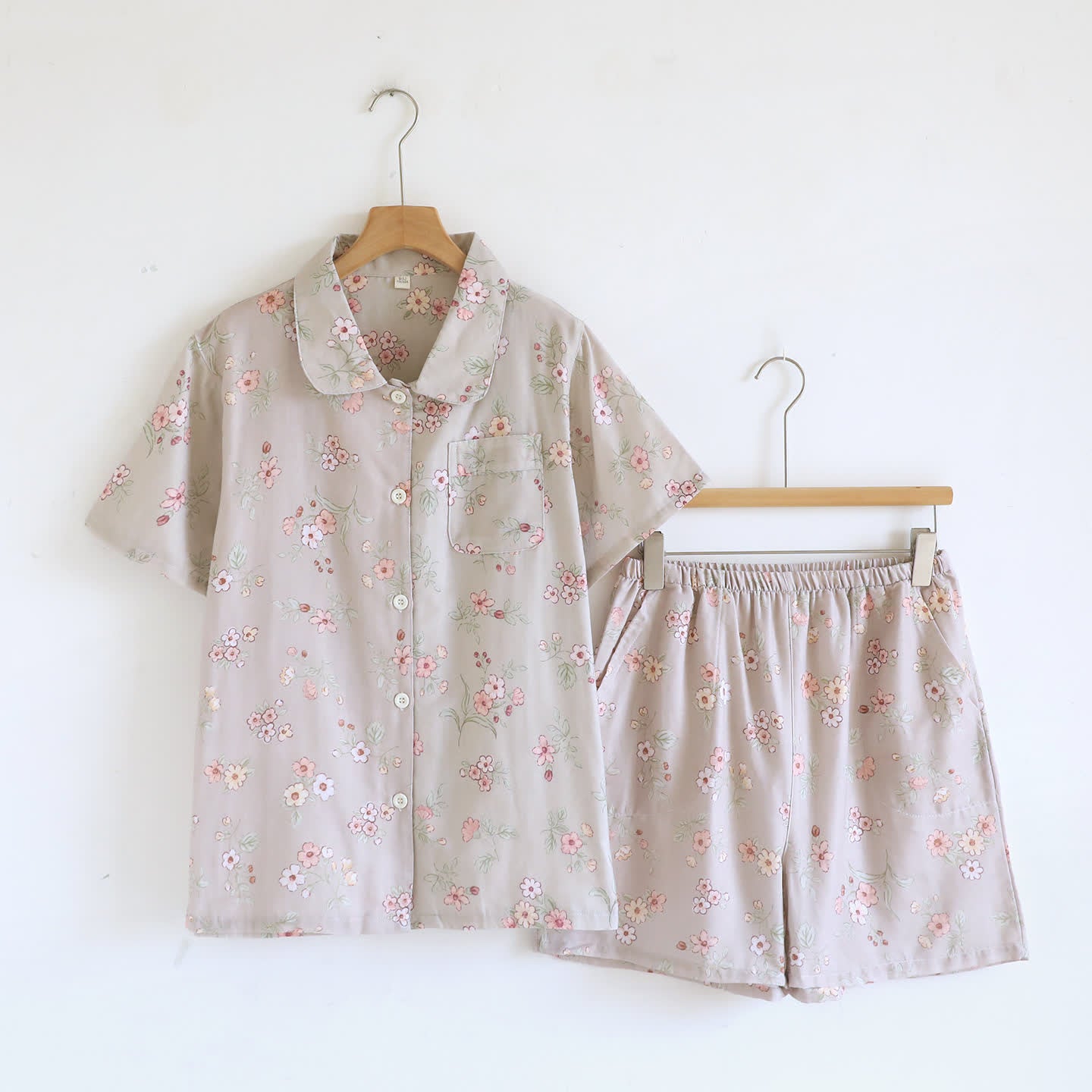 Rustic Floral Cotton Double Gauze Pajama Set