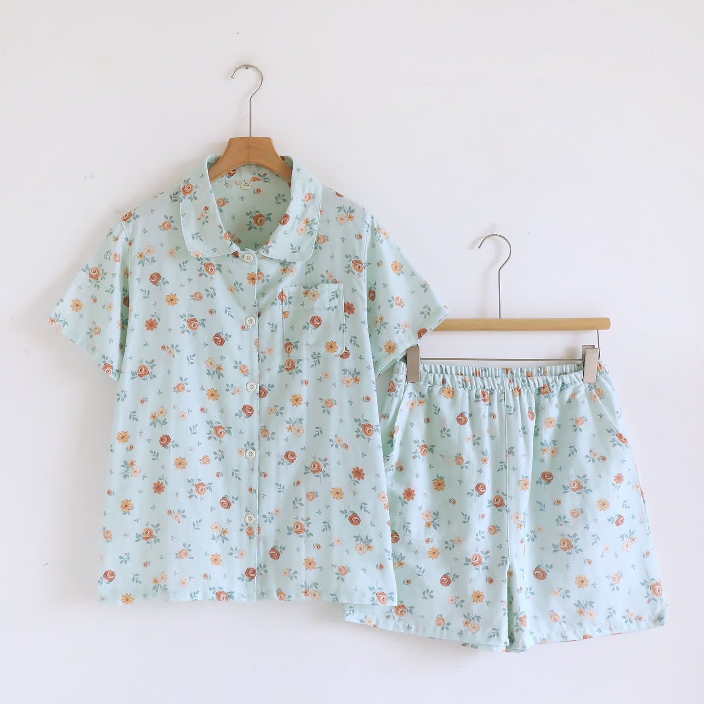 Rustic Floral Cotton Double Gauze Pajama Set