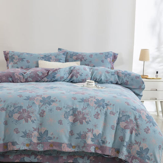 Lily Cotton Gauze Jacquard Bedding Set(4pcs)