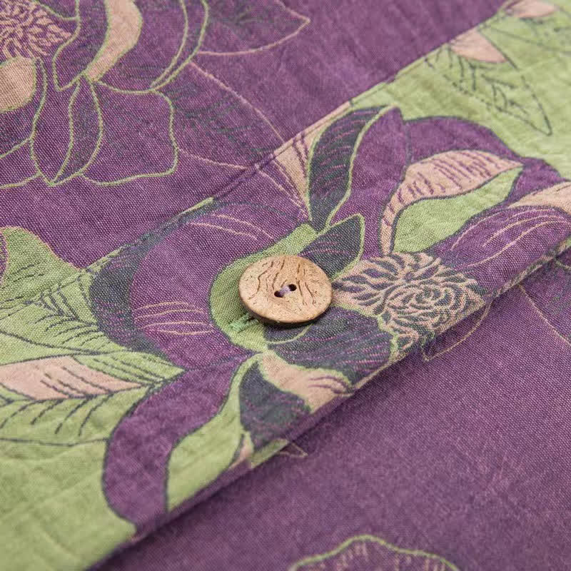 Floral Cotton Gauze Jacquard Reversible Bedding Set(4pcs)