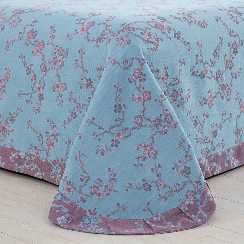 Wintersweet Cotton Gauze Jacquard Bedding Set(4pcs)