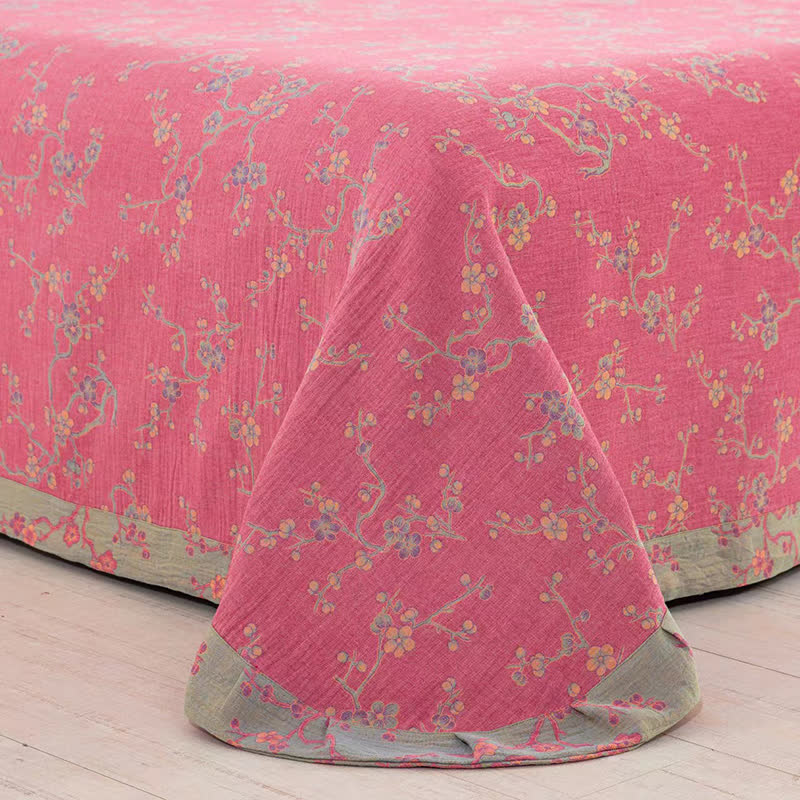 Wintersweet Cotton Gauze Jacquard Bedding Set(4pcs)