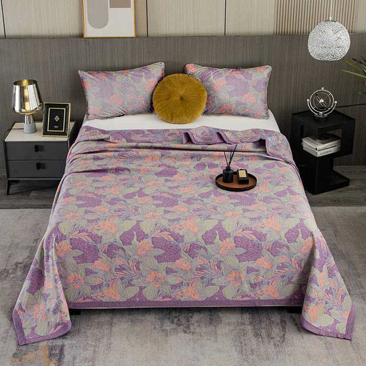 Purple Lily Cotton Yarn-dyed Quilt