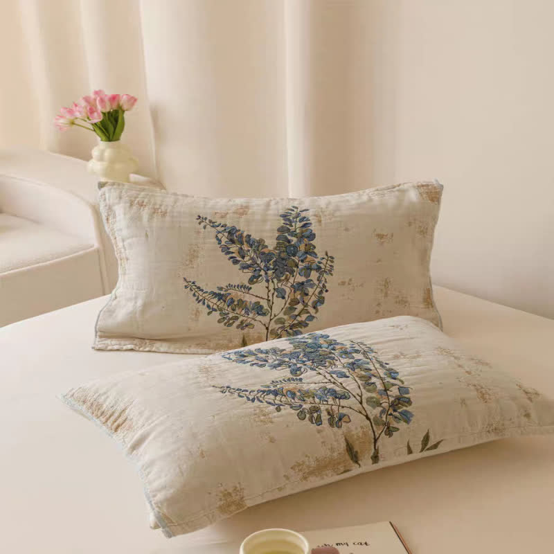 Lavender Print Cotton Gauze Quilt