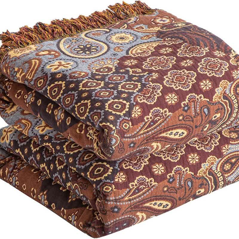 Boho Paisley Cotton Gauze Quilt