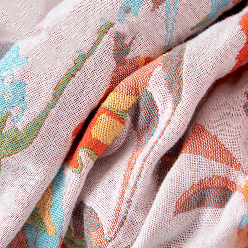 Butterfly Rose Print Cotton Gauze Quilt