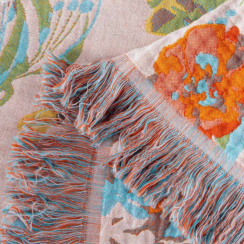 Butterfly Rose Print Cotton Gauze Quilt