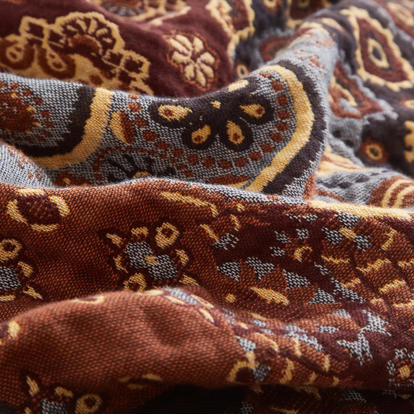 Boho Paisley Cotton Gauze Quilt